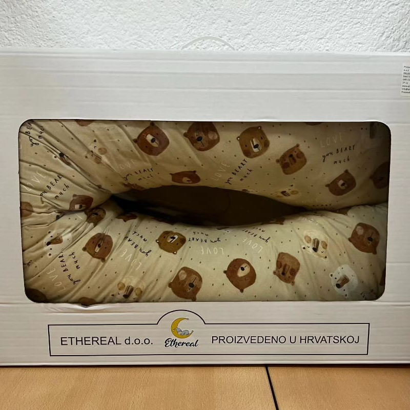 Jastuk za dojenje i spavanje 170 cm s pamučnom navlakom – Love you beary much - Slika 2